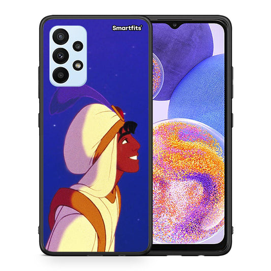 Θήκη Samsung A23 Alladin And Jasmine Love 1 από τη Smartfits με σχέδιο στο πίσω μέρος και μαύρο περίβλημα | Samsung A23 Alladin And Jasmine Love 1 case with colorful back and black bezels