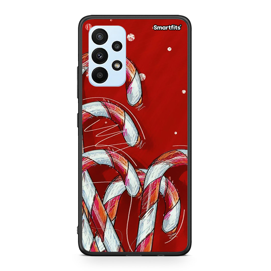 Samsung A23 Candy Cane θήκη από τη Smartfits με σχέδιο στο πίσω μέρος και μαύρο περίβλημα | Smartphone case with colorful back and black bezels by Smartfits