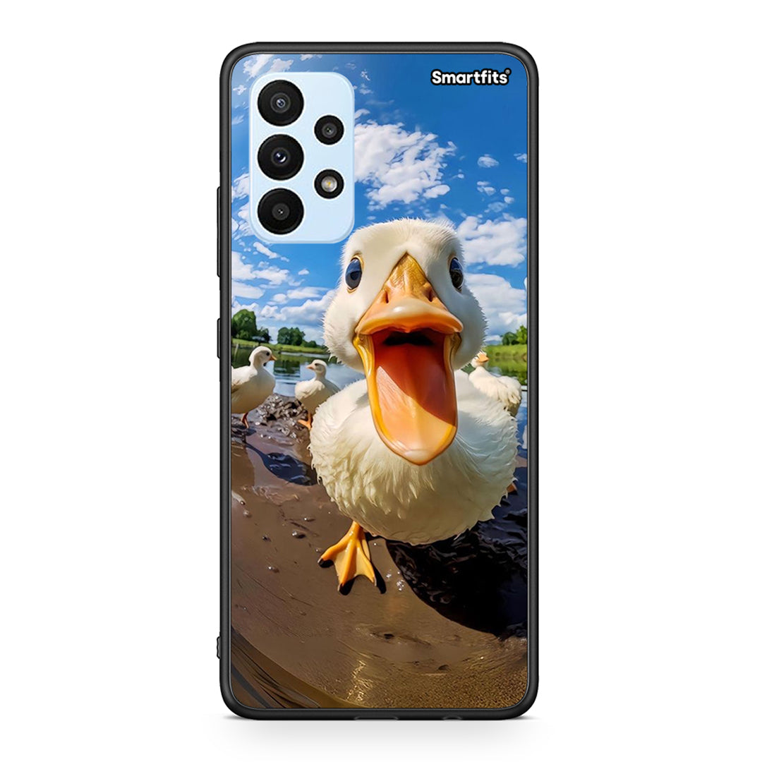Samsung A23 Duck Face θήκη από τη Smartfits με σχέδιο στο πίσω μέρος και μαύρο περίβλημα | Smartphone case with colorful back and black bezels by Smartfits