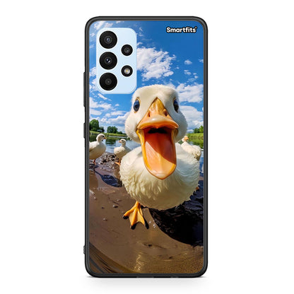 Samsung A23 Duck Face θήκη από τη Smartfits με σχέδιο στο πίσω μέρος και μαύρο περίβλημα | Smartphone case with colorful back and black bezels by Smartfits