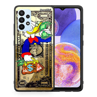 Thumbnail for Θήκη Samsung A23 Duck Money από τη Smartfits με σχέδιο στο πίσω μέρος και μαύρο περίβλημα | Samsung A23 Duck Money case with colorful back and black bezels