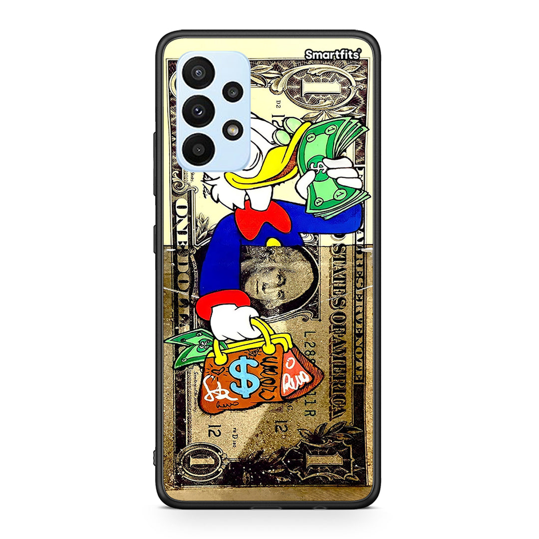 Samsung A23 Duck Money Θήκη από τη Smartfits με σχέδιο στο πίσω μέρος και μαύρο περίβλημα | Smartphone case with colorful back and black bezels by Smartfits