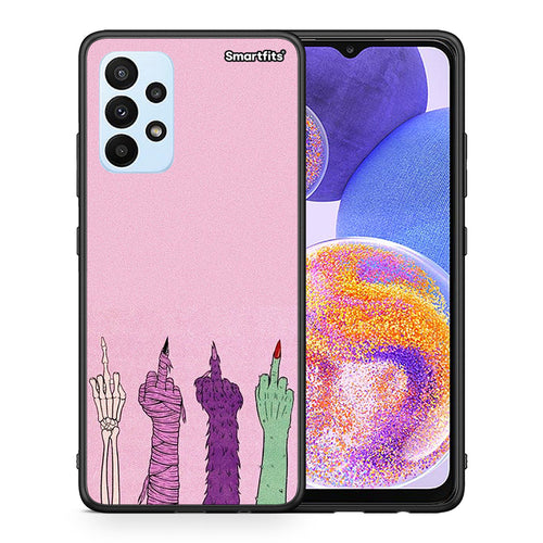 Θήκη Samsung A23 Halloween Be A Lady από τη Smartfits με σχέδιο στο πίσω μέρος και μαύρο περίβλημα | Samsung A23 Halloween Be A Lady case with colorful back and black bezels