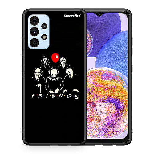 Θήκη Samsung A23 Halloween Friends από τη Smartfits με σχέδιο στο πίσω μέρος και μαύρο περίβλημα | Samsung A23 Halloween Friends case with colorful back and black bezels