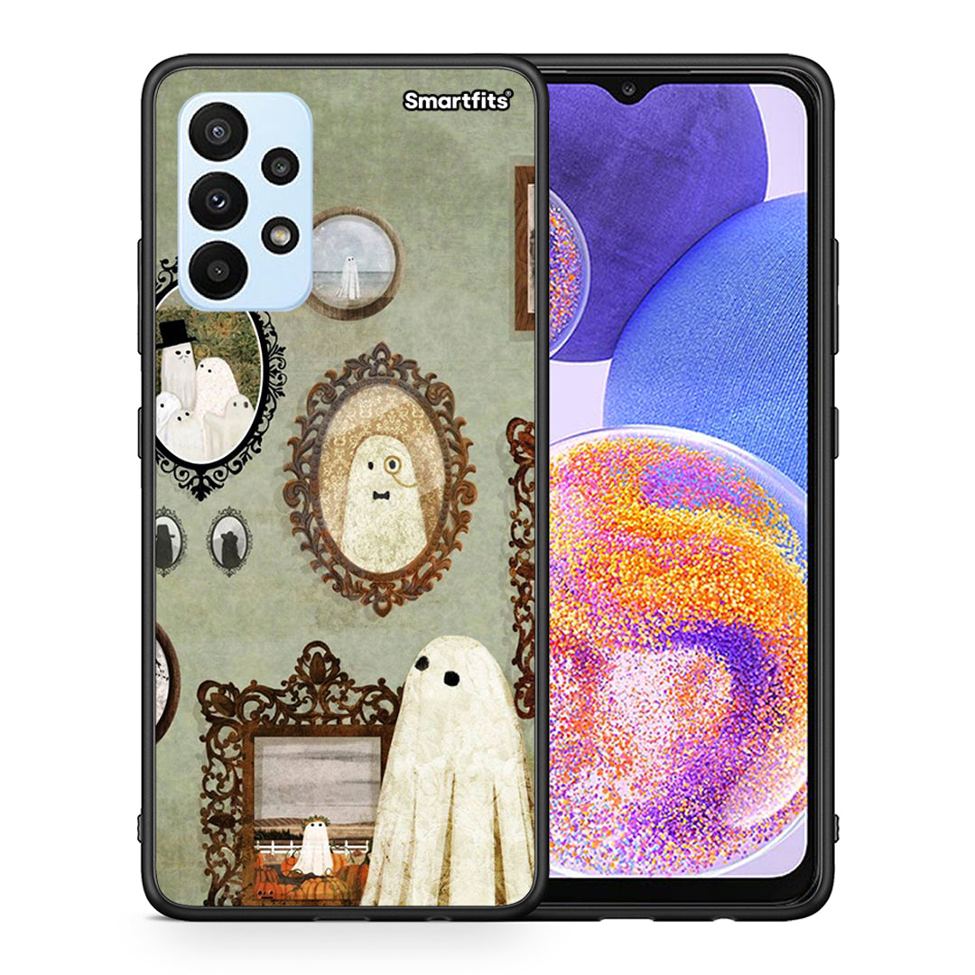 Θήκη Samsung A23 Halloween Ghost Season από τη Smartfits με σχέδιο στο πίσω μέρος και μαύρο περίβλημα | Samsung A23 Halloween Ghost Season case with colorful back and black bezels
