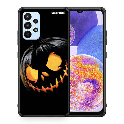 Θήκη Samsung A23 Halloween Scary Pumpkin από τη Smartfits με σχέδιο στο πίσω μέρος και μαύρο περίβλημα | Samsung A23 Halloween Scary Pumpkin case with colorful back and black bezels