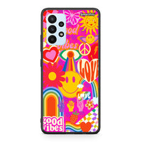 Thumbnail for Samsung A23 Hippie Love θήκη από τη Smartfits με σχέδιο στο πίσω μέρος και μαύρο περίβλημα | Smartphone case with colorful back and black bezels by Smartfits