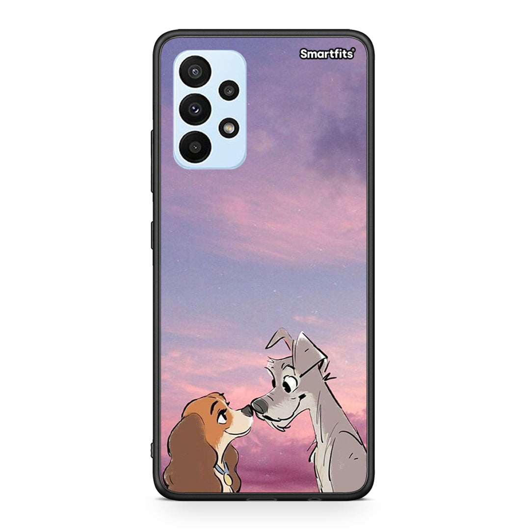 Samsung A23 Lady And Tramp θήκη από τη Smartfits με σχέδιο στο πίσω μέρος και μαύρο περίβλημα | Smartphone case with colorful back and black bezels by Smartfits