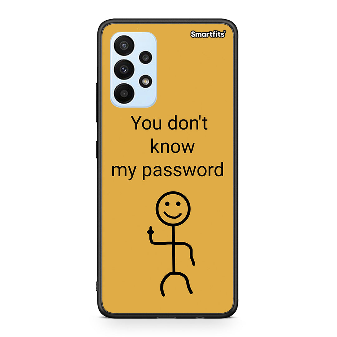 Samsung A23 My Password Θήκη από τη Smartfits με σχέδιο στο πίσω μέρος και μαύρο περίβλημα | Smartphone case with colorful back and black bezels by Smartfits