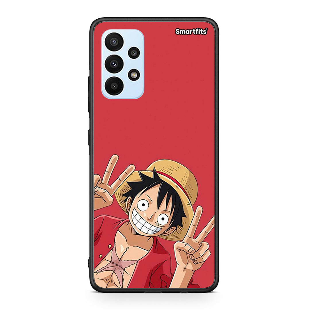 Samsung A23 Pirate Luffy Θήκη από τη Smartfits με σχέδιο στο πίσω μέρος και μαύρο περίβλημα | Smartphone case with colorful back and black bezels by Smartfits