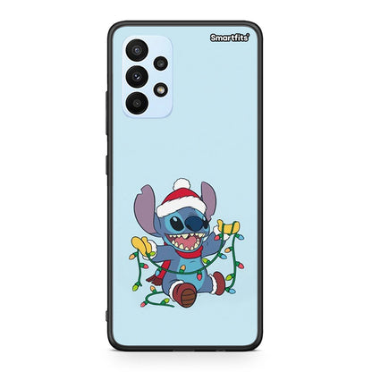 Samsung A23 Santa Stich θήκη από τη Smartfits με σχέδιο στο πίσω μέρος και μαύρο περίβλημα | Smartphone case with colorful back and black bezels by Smartfits
