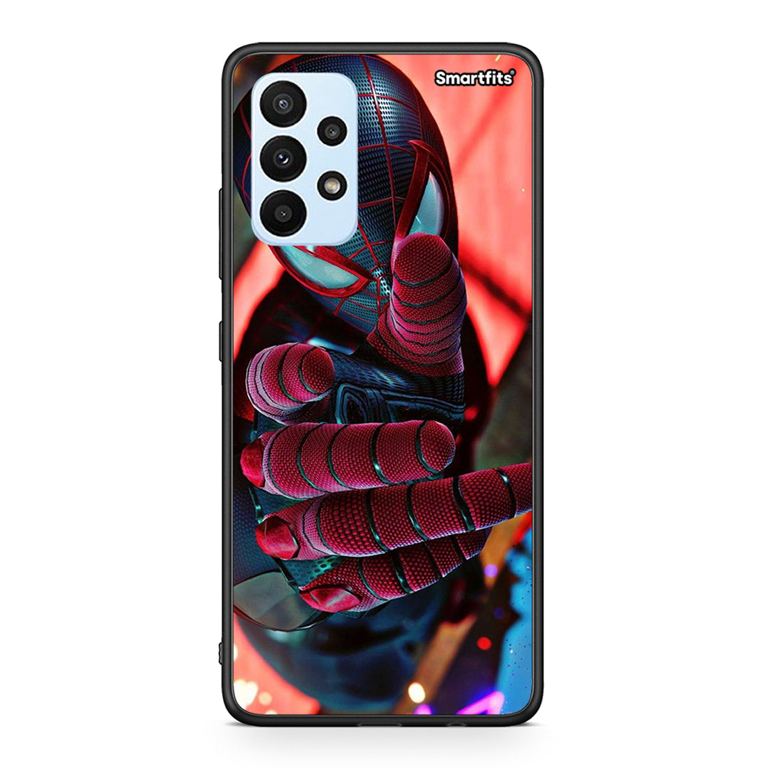 Samsung A23 Spider Hand Θήκη από τη Smartfits με σχέδιο στο πίσω μέρος και μαύρο περίβλημα | Smartphone case with colorful back and black bezels by Smartfits