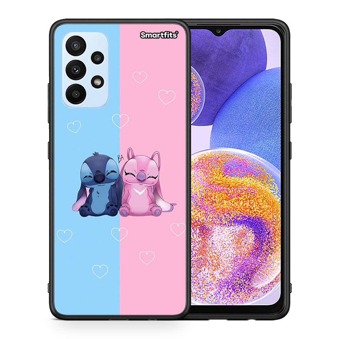 Θήκη Samsung A23 Stitch And Angel από τη Smartfits με σχέδιο στο πίσω μέρος και μαύρο περίβλημα | Samsung A23 Stitch And Angel case with colorful back and black bezels