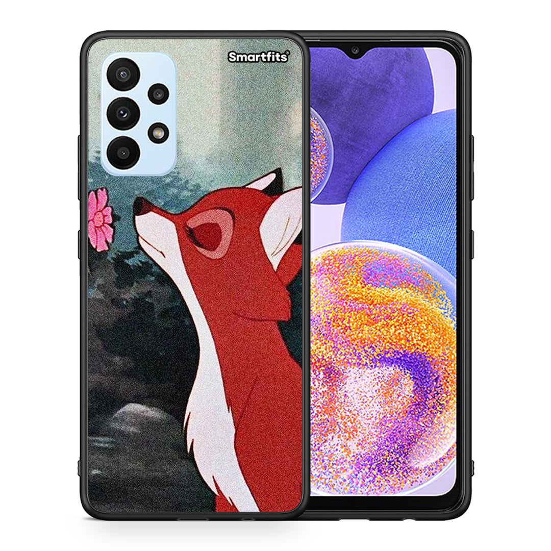 Θήκη Samsung A23 Tod And Vixey Love 2 από τη Smartfits με σχέδιο στο πίσω μέρος και μαύρο περίβλημα | Samsung A23 Tod And Vixey Love 2 case with colorful back and black bezels