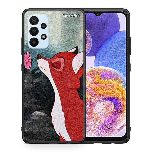 Θήκη Samsung A23 Tod And Vixey Love 2 από τη Smartfits με σχέδιο στο πίσω μέρος και μαύρο περίβλημα | Samsung A23 Tod And Vixey Love 2 case with colorful back and black bezels