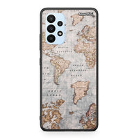 Thumbnail for Samsung A23 World Map Θήκη από τη Smartfits με σχέδιο στο πίσω μέρος και μαύρο περίβλημα | Smartphone case with colorful back and black bezels by Smartfits