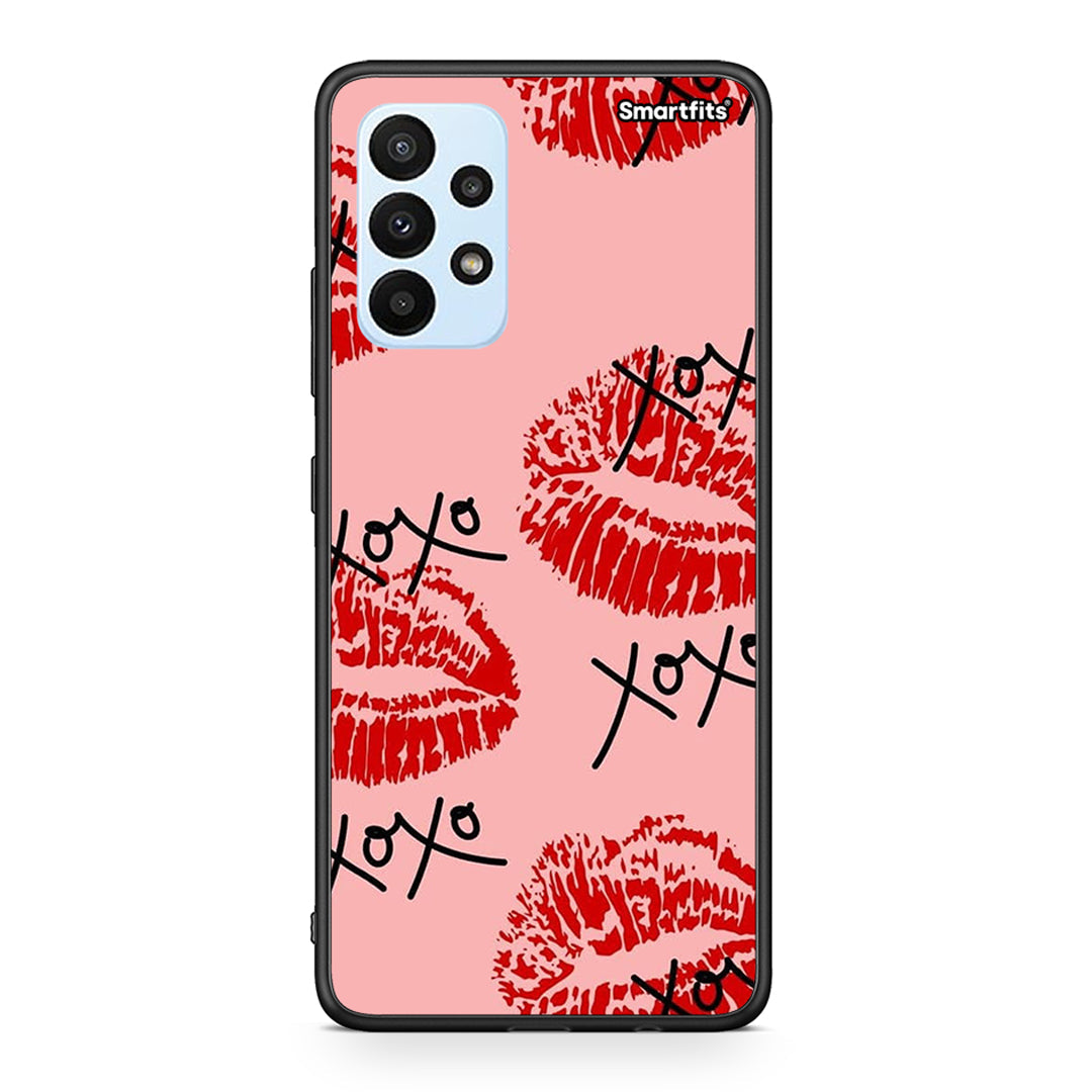 Samsung A23 XOXO Lips θήκη από τη Smartfits με σχέδιο στο πίσω μέρος και μαύρο περίβλημα | Smartphone case with colorful back and black bezels by Smartfits