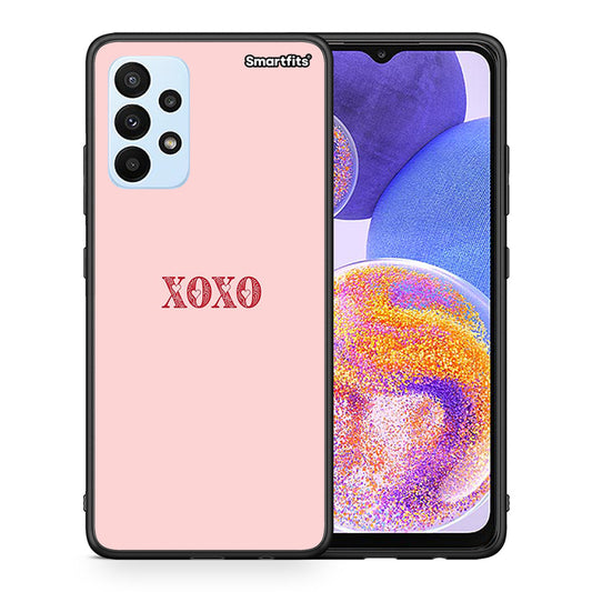 Θήκη Samsung A23 XOXO Love από τη Smartfits με σχέδιο στο πίσω μέρος και μαύρο περίβλημα | Samsung A23 XOXO Love case with colorful back and black bezels