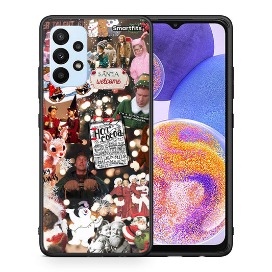 Θήκη Samsung A23 Xmas Movies από τη Smartfits με σχέδιο στο πίσω μέρος και μαύρο περίβλημα | Samsung A23 Xmas Movies case with colorful back and black bezels