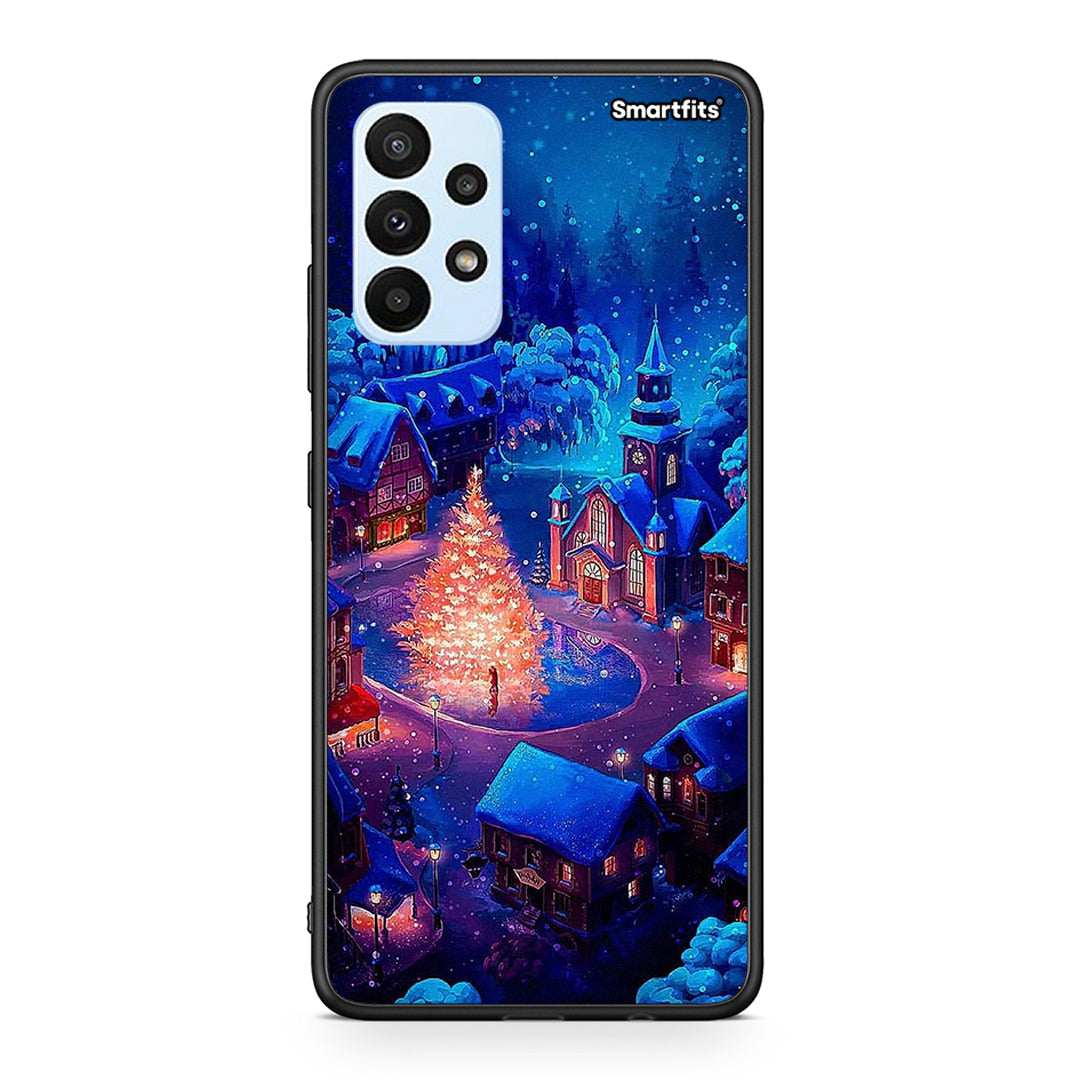 Samsung A23 Xmas Village θήκη από τη Smartfits με σχέδιο στο πίσω μέρος και μαύρο περίβλημα | Smartphone case with colorful back and black bezels by Smartfits