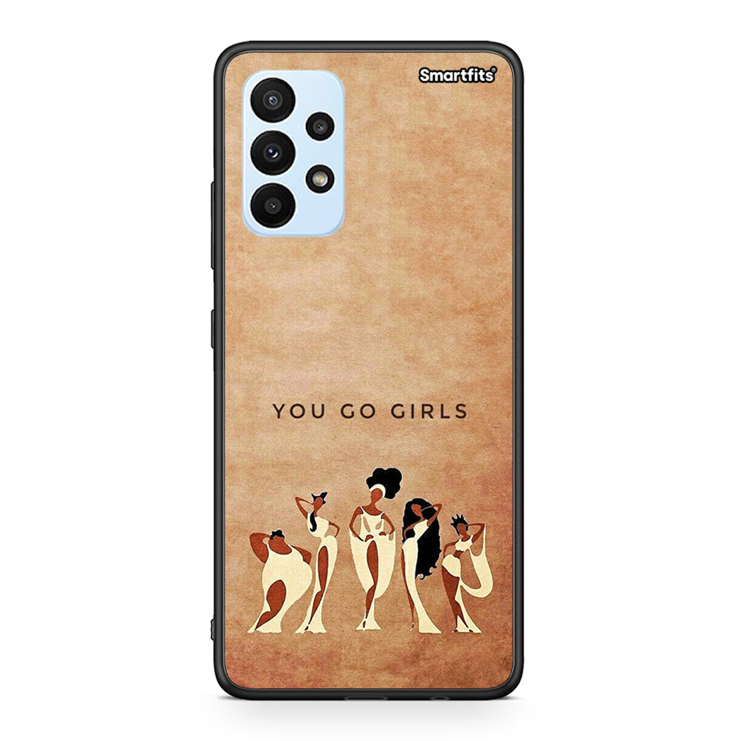 Samsung A23 You Go Girl θήκη από τη Smartfits με σχέδιο στο πίσω μέρος και μαύρο περίβλημα | Smartphone case with colorful back and black bezels by Smartfits