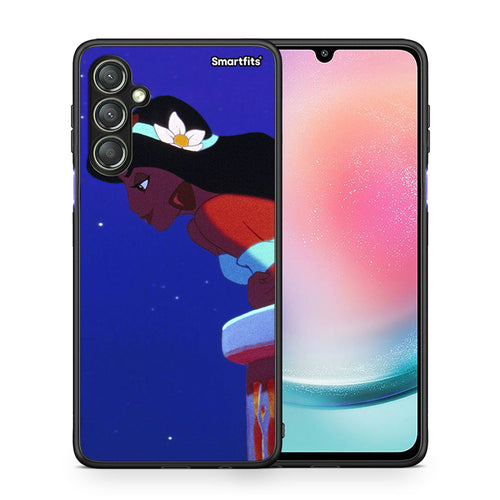Θήκη Samsung Galaxy A24 4G Alladin And Jasmine Love 2 από τη Smartfits με σχέδιο στο πίσω μέρος και μαύρο περίβλημα | Samsung Galaxy A24 4G Alladin And Jasmine Love 2 Case with Colorful Back and Black Bezels
