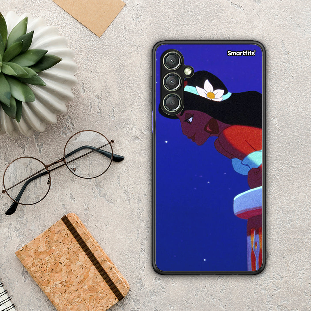 Θήκη Samsung Galaxy A24 4G Alladin And Jasmine Love 2 από τη Smartfits με σχέδιο στο πίσω μέρος και μαύρο περίβλημα | Samsung Galaxy A24 4G Alladin And Jasmine Love 2 Case with Colorful Back and Black Bezels