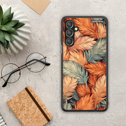Θήκη Samsung Galaxy A24 4G Autumn Leaves από τη Smartfits με σχέδιο στο πίσω μέρος και μαύρο περίβλημα | Samsung Galaxy A24 4G Autumn Leaves Case with Colorful Back and Black Bezels