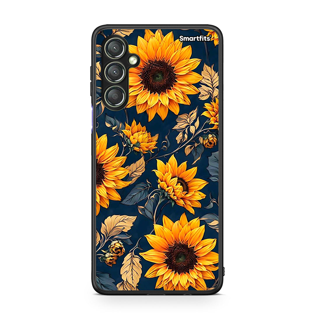 Θήκη Samsung Galaxy A24 4G Autumn Sunflowers από τη Smartfits με σχέδιο στο πίσω μέρος και μαύρο περίβλημα | Samsung Galaxy A24 4G Autumn Sunflowers Case with Colorful Back and Black Bezels