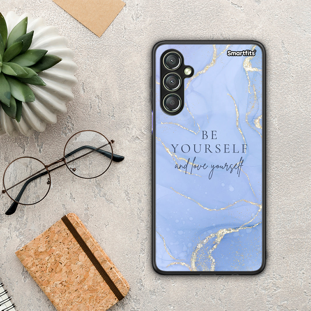 Θήκη Samsung Galaxy A24 4G Be Yourself από τη Smartfits με σχέδιο στο πίσω μέρος και μαύρο περίβλημα | Samsung Galaxy A24 4G Be Yourself Case with Colorful Back and Black Bezels