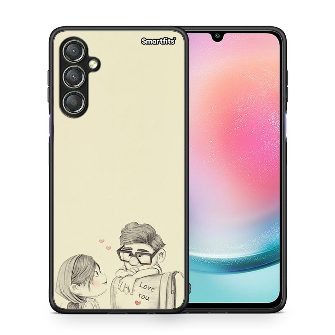 Θήκη Samsung Galaxy A24 4G Carl And Ellie από τη Smartfits με σχέδιο στο πίσω μέρος και μαύρο περίβλημα | Samsung Galaxy A24 4G Carl And Ellie Case with Colorful Back and Black Bezels