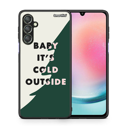 Θήκη Samsung Galaxy A24 4G Cold Outside από τη Smartfits με σχέδιο στο πίσω μέρος και μαύρο περίβλημα | Samsung Galaxy A24 4G Cold Outside Case with Colorful Back and Black Bezels