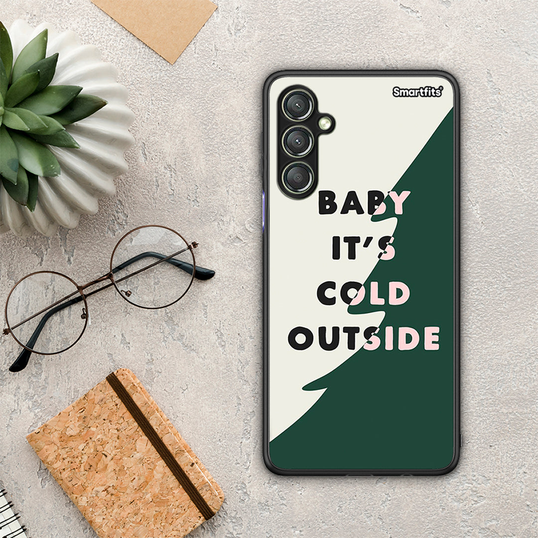Θήκη Samsung Galaxy A24 4G Cold Outside από τη Smartfits με σχέδιο στο πίσω μέρος και μαύρο περίβλημα | Samsung Galaxy A24 4G Cold Outside Case with Colorful Back and Black Bezels