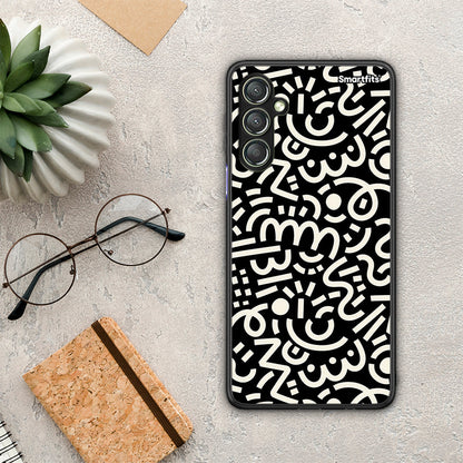 Θήκη Samsung Galaxy A24 4G Doodle Art από τη Smartfits με σχέδιο στο πίσω μέρος και μαύρο περίβλημα | Samsung Galaxy A24 4G Doodle Art Case with Colorful Back and Black Bezels