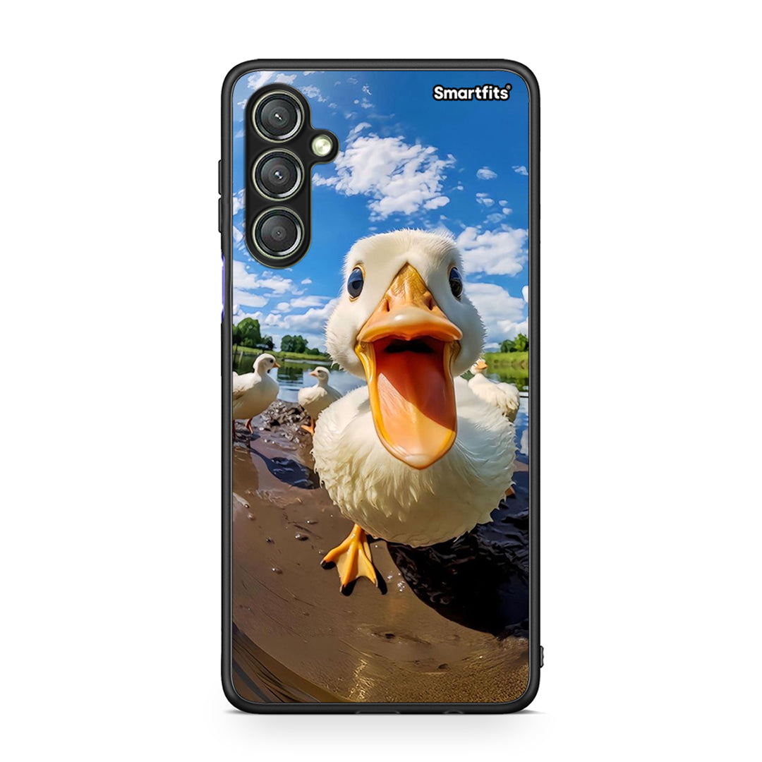 Θήκη Samsung Galaxy A24 4G Duck Face από τη Smartfits με σχέδιο στο πίσω μέρος και μαύρο περίβλημα | Samsung Galaxy A24 4G Duck Face Case with Colorful Back and Black Bezels