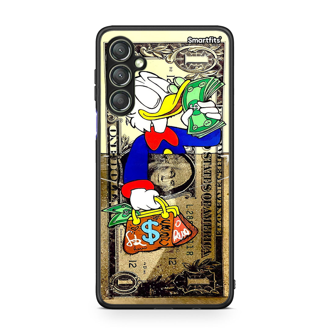 Θήκη Samsung Galaxy A24 4G Duck Money από τη Smartfits με σχέδιο στο πίσω μέρος και μαύρο περίβλημα | Samsung Galaxy A24 4G Duck Money Case with Colorful Back and Black Bezels