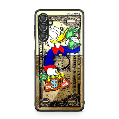 Θήκη Samsung Galaxy A24 4G Duck Money από τη Smartfits με σχέδιο στο πίσω μέρος και μαύρο περίβλημα | Samsung Galaxy A24 4G Duck Money Case with Colorful Back and Black Bezels