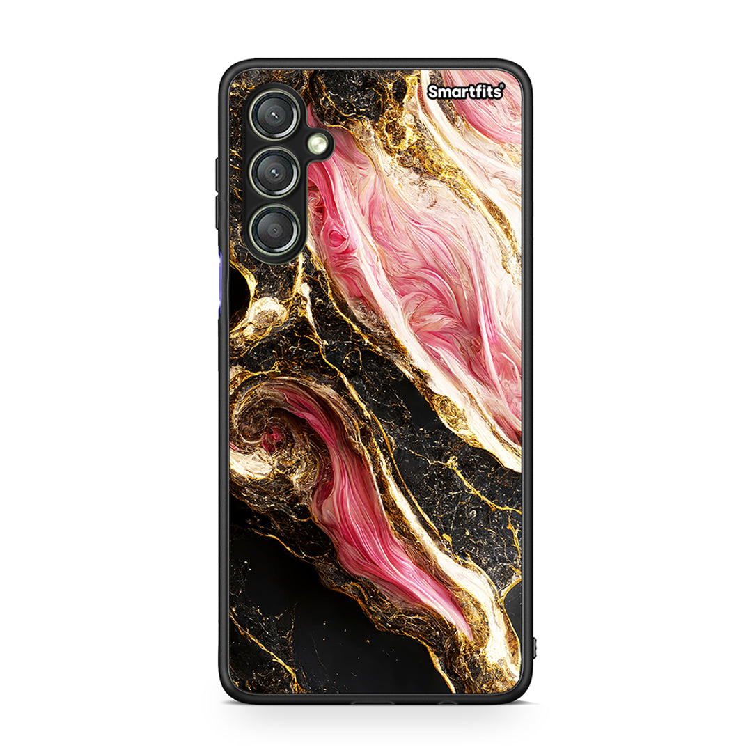 Θήκη Samsung Galaxy A24 4G Glamorous Pink Marble από τη Smartfits με σχέδιο στο πίσω μέρος και μαύρο περίβλημα | Samsung Galaxy A24 4G Glamorous Pink Marble Case with Colorful Back and Black Bezels