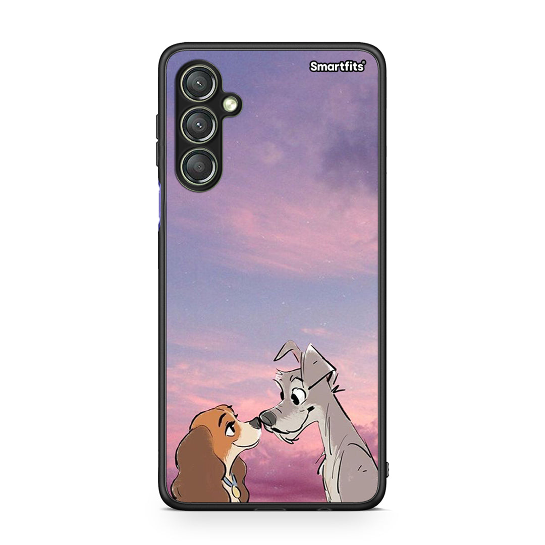 Θήκη Samsung Galaxy A24 4G Lady And Tramp από τη Smartfits με σχέδιο στο πίσω μέρος και μαύρο περίβλημα | Samsung Galaxy A24 4G Lady And Tramp Case with Colorful Back and Black Bezels