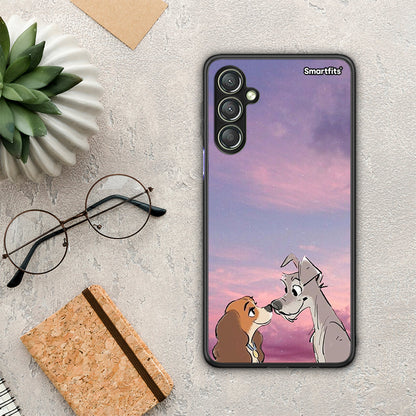 Θήκη Samsung Galaxy A24 4G Lady And Tramp από τη Smartfits με σχέδιο στο πίσω μέρος και μαύρο περίβλημα | Samsung Galaxy A24 4G Lady And Tramp Case with Colorful Back and Black Bezels