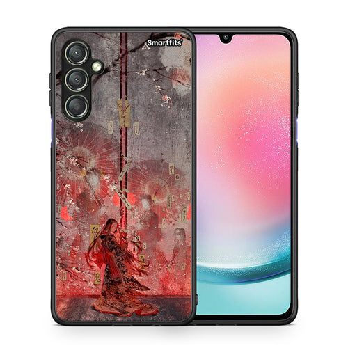 Θήκη Samsung Galaxy A24 4G Nezuko Kamado από τη Smartfits με σχέδιο στο πίσω μέρος και μαύρο περίβλημα | Samsung Galaxy A24 4G Nezuko Kamado Case with Colorful Back and Black Bezels