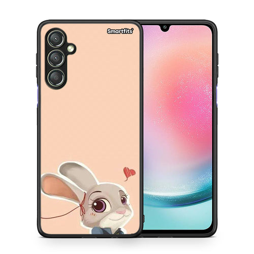 Θήκη Samsung Galaxy A24 4G Nick Wilde And Judy Hopps Love 2 από τη Smartfits με σχέδιο στο πίσω μέρος και μαύρο περίβλημα | Samsung Galaxy A24 4G Nick Wilde And Judy Hopps Love 2 Case with Colorful Back and Black Bezels