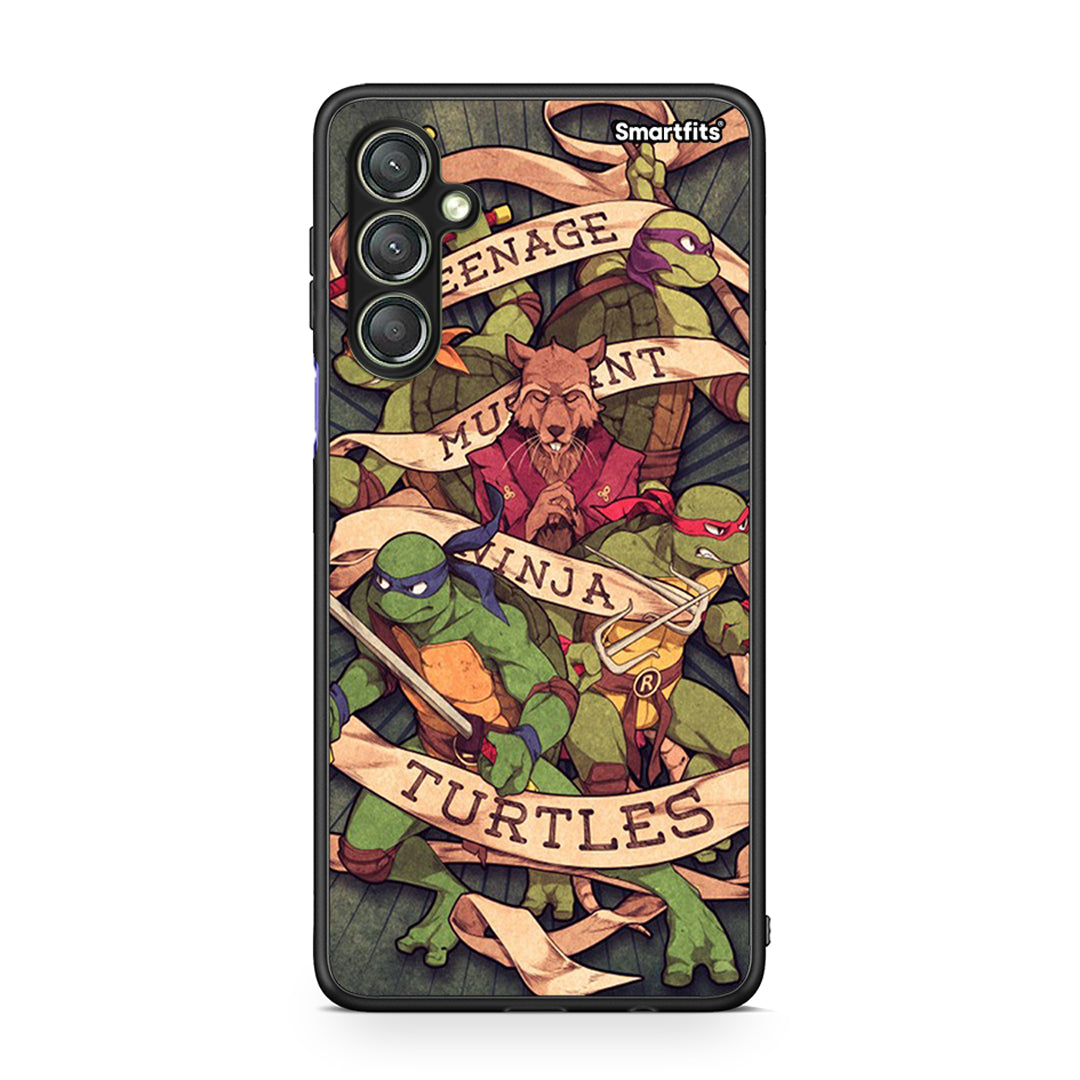 Θήκη Samsung Galaxy A24 4G Ninja Turtles από τη Smartfits με σχέδιο στο πίσω μέρος και μαύρο περίβλημα | Samsung Galaxy A24 4G Ninja Turtles Case with Colorful Back and Black Bezels