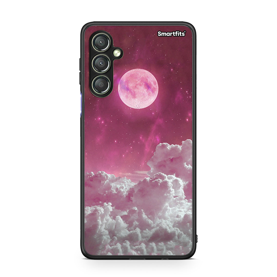 Θήκη Samsung Galaxy A24 4G Pink Moon από τη Smartfits με σχέδιο στο πίσω μέρος και μαύρο περίβλημα | Samsung Galaxy A24 4G Pink Moon Case with Colorful Back and Black Bezels