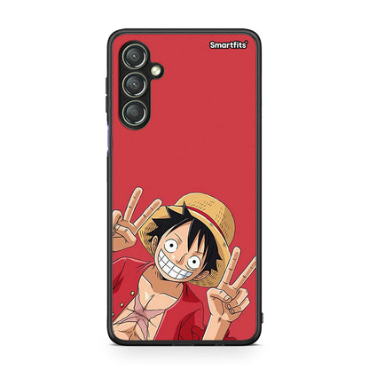 Θήκη Samsung Galaxy A24 4G Pirate Luffy από τη Smartfits με σχέδιο στο πίσω μέρος και μαύρο περίβλημα | Samsung Galaxy A24 4G Pirate Luffy Case with Colorful Back and Black Bezels