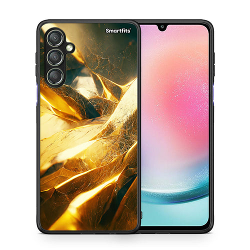 Θήκη Samsung Galaxy A24 4G Real Gold από τη Smartfits με σχέδιο στο πίσω μέρος και μαύρο περίβλημα | Samsung Galaxy A24 4G Real Gold Case with Colorful Back and Black Bezels