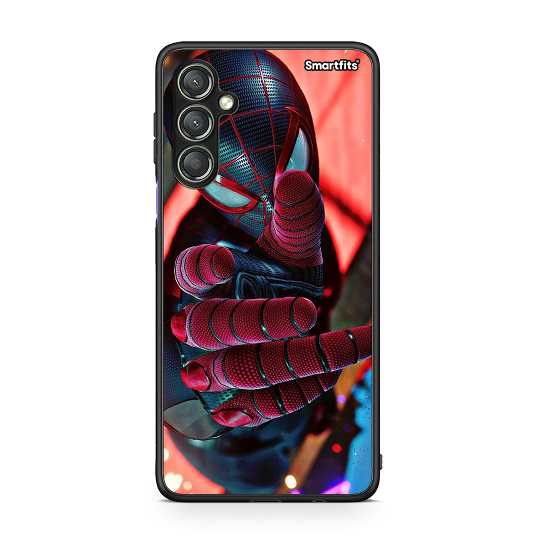 Θήκη Samsung Galaxy A24 4G Spider Hand από τη Smartfits με σχέδιο στο πίσω μέρος και μαύρο περίβλημα | Samsung Galaxy A24 4G Spider Hand Case with Colorful Back and Black Bezels