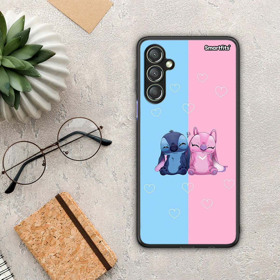 Θήκη Samsung Galaxy A24 4G Stitch And Angel από τη Smartfits με σχέδιο στο πίσω μέρος και μαύρο περίβλημα | Samsung Galaxy A24 4G Stitch And Angel Case with Colorful Back and Black Bezels