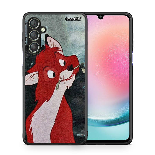 Θήκη Samsung Galaxy A24 4G Tod And Vixey Love 1 από τη Smartfits με σχέδιο στο πίσω μέρος και μαύρο περίβλημα | Samsung Galaxy A24 4G Tod And Vixey Love 1 Case with Colorful Back and Black Bezels