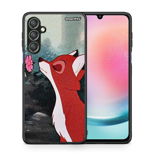 Θήκη Samsung Galaxy A24 4G Tod And Vixey Love 2 από τη Smartfits με σχέδιο στο πίσω μέρος και μαύρο περίβλημα | Samsung Galaxy A24 4G Tod And Vixey Love 2 Case with Colorful Back and Black Bezels